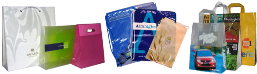 Gussetted Polythene Carrier Bags, Polythene Duffle and drawstring carrier  bags, flexiloop carrier bags